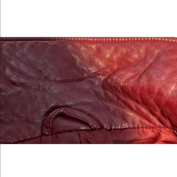ANN TAYLOR MAROON BURGUNDY FAUX LEATHER JACKET - Picture 6 of 9